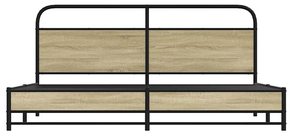 Kovový rám postele bez matrace dub sonoma 180 x 200 cm 3318689