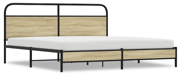 Kovový rám postele bez matrace dub sonoma 180 x 200 cm 3318684