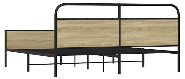 Kovový rám postele bez matrace dub sonoma 180 x 200 cm 3318695
