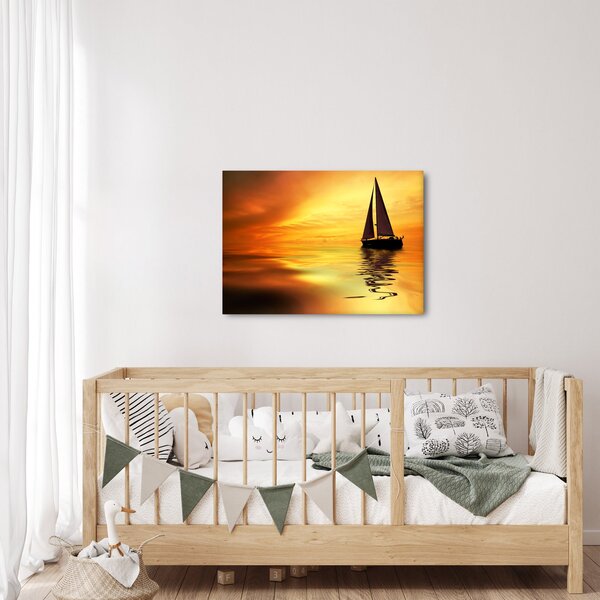 Obraz - Plachetnice při západu slunce (70x50 cm)