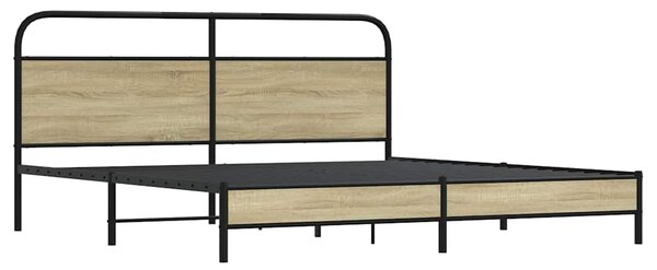 Kovový rám postele bez matrace dub sonoma 180 x 200 cm 3318684