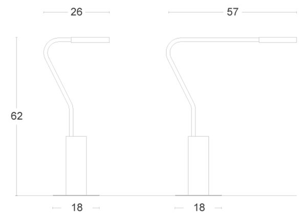 Zava Meta LED stolní svítidlo 260mmČernáČerná