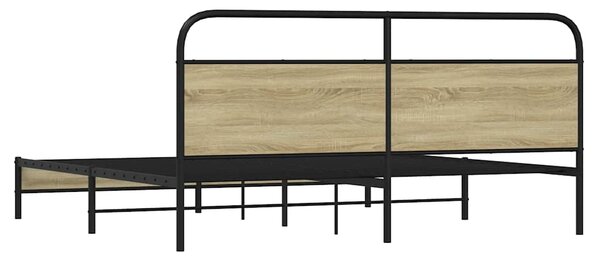 Kovový rám postele bez matrace dub sonoma 180 x 200 cm 3318684