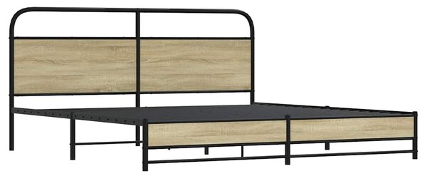Kovový rám postele bez matrace dub sonoma 180 x 200 cm 3318689