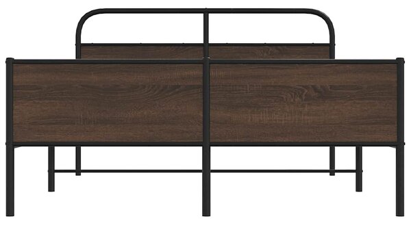 Kovový rám postele bez matrace hnědý dub 150 x 200 cm 3318708