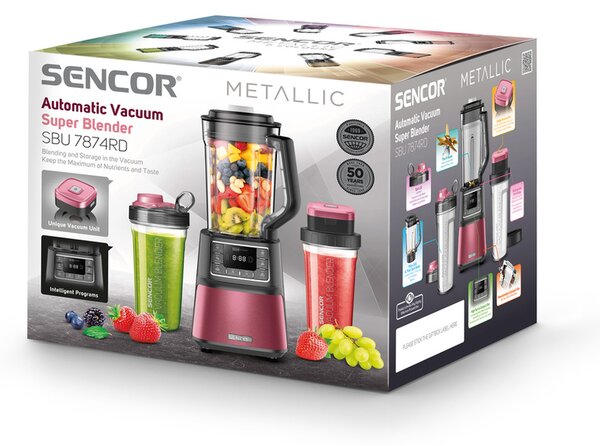Sencor SBU 7874RD vakuový mixér, tm. růžová