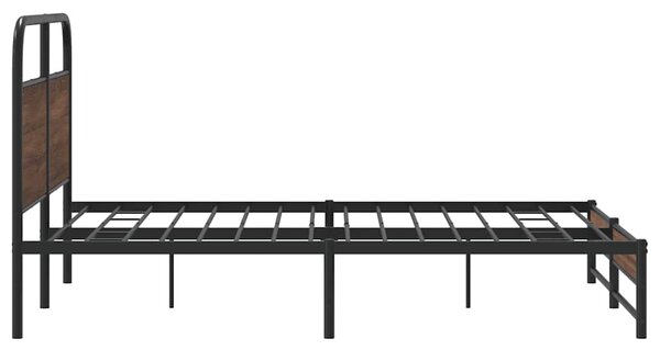Kovový rám postele bez matrace hnědý dub 160 x 200 cm 3318703
