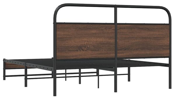 Kovový rám postele bez matrace hnědý dub 160 x 200 cm 3318703