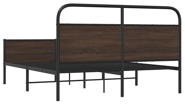 Kovový rám postele bez matrace hnědý dub 150 x 200 cm 3318708