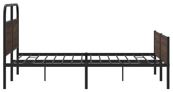 Kovový rám postele bez matrace hnědý dub 150 x 200 cm 3318708