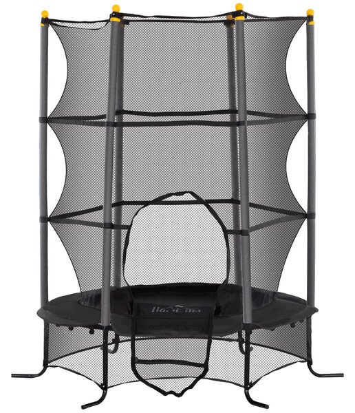 HOMCOM Dětská trampolína Ø163x190 cm pro děti od 3 let se síťkou a ocelovým rámem, nosnost 50 kg, pro vnitřní i venkovní použití | Aosom