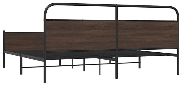 Kovový rám postele bez matrace hnědý dub 180 x 200 cm 3318710