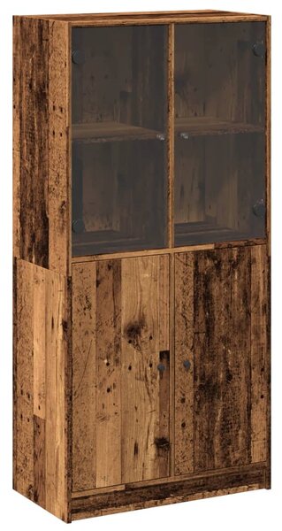 Highboard s dvířky old wood 68 x 37 x 142 cm kompozitní dřevo 3318722