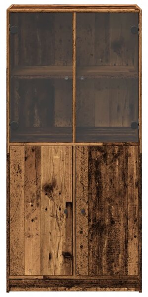 Highboard s dvířky old wood 68 x 37 x 142 cm kompozitní dřevo 3318722