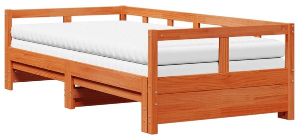Válenda s přistýlkou a matracemi voskově hnědá 80x200 cm 3321040