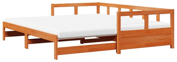 Válenda s přistýlkou a matracemi voskově hnědá 80x200 cm 3321040