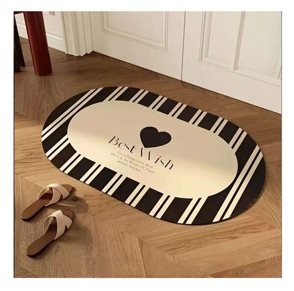 Černá/krémová koupelnová předložka 60x100 cm Best Wish – Foutastic