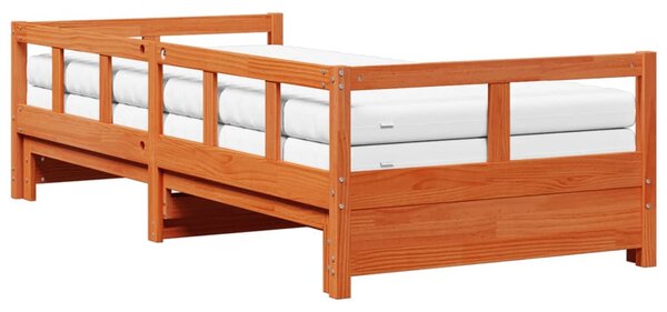 Válenda s přistýlkou a matracemi voskově hnědá 80x200 cm 3321040