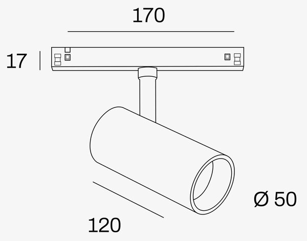 Internova Sottile LED svítidlo pro 48V lištu bílé ⌀40mm - 13WČerná2700K