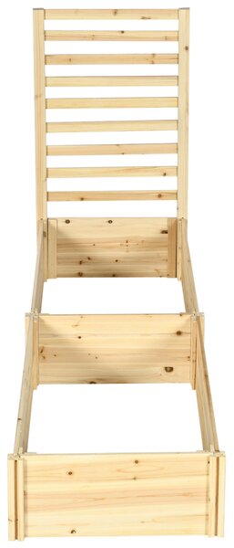 Outsunny Velký Dřevěný Zahradní Květináč s Trellis pro Popínavé Rostliny a 2 Vyvýšené Záhony pro Terasu a Balkon 230x60x110 cm Přírodní | Aosom