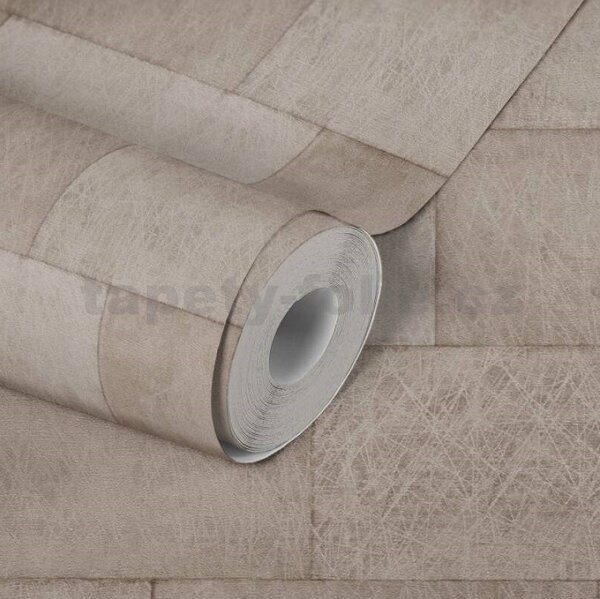 Vliesové tapety na zeď Titanium 3 38201-3, rozměr 10,05 m x 0,53 m, industriální bloky hnědé, A.S. CRÉATION