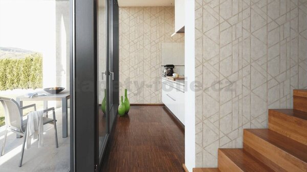 Vliesové tapety na zeď Metropolitan Stories 36928-4, rozměr 10,05 m x 0,53 m, grafický vzor hnědý na krémovém podkladu, A.S. CRÉATION