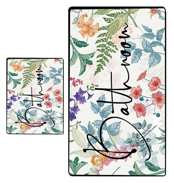 Koupelnové předložky v sadě 2 ks 60x100 cm Green In Flower – Foutastic