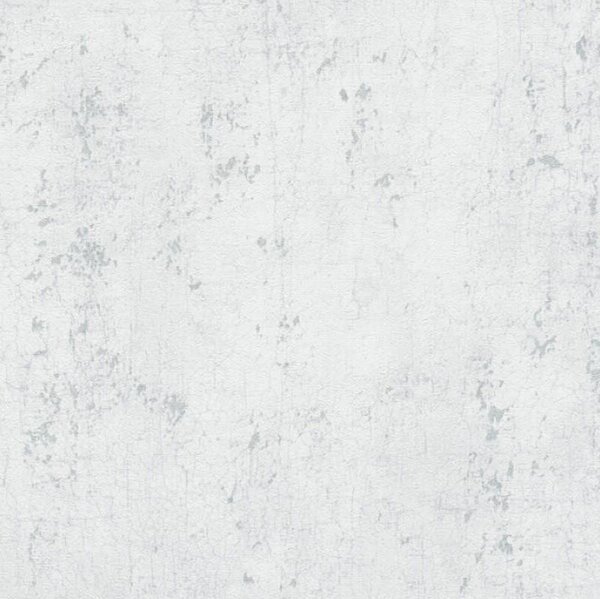 Vliesové tapety na zeď Titanium 3 37840-1, rozměr 10,05 m x 0,53 m, beton bílý se stříbrnou patinou, A.S. CRÉATION