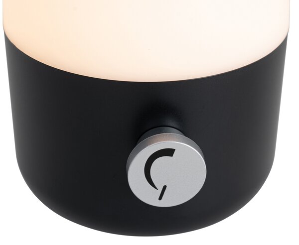Sada 2 venkovních stolních lamp černých s bílou vč. dobíjecího LED - Haard