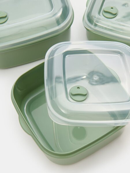 Sinsay - Dózy na potraviny s průhlednými víčky 3 pack - zelená