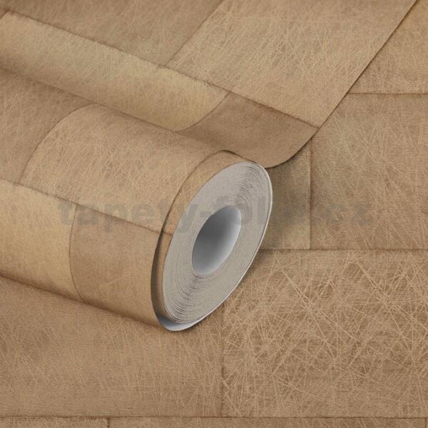Vliesové tapety na zeď Titanium 3 38201-4, rozměr 10,05 m x 0,53 m, industriální bloky okrově hnědé, A.S. CRÉATION