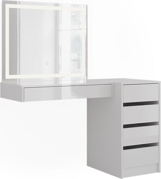 Toaletní stolek Vicco Sherry Bílá/bílý vysoký lesk 120 cm 3 díly, Model 57728