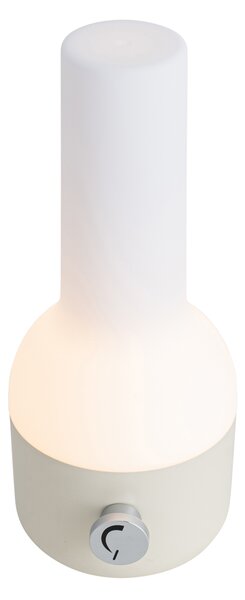 Sada 2 venkovních stolních lamp béžové s bílou vč. dobíjecího LED - Haard