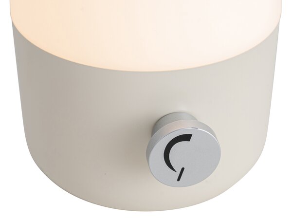 Sada 2 venkovních stolních lamp béžové s bílou vč. dobíjecího LED - Haard