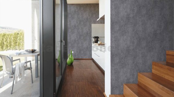 Vliesové tapety na zeď Titanium 3 37840-3, rozměr 10,05 m x 0,53 m, beton šedý se stříbrnou patinou, A.S. CRÉATION