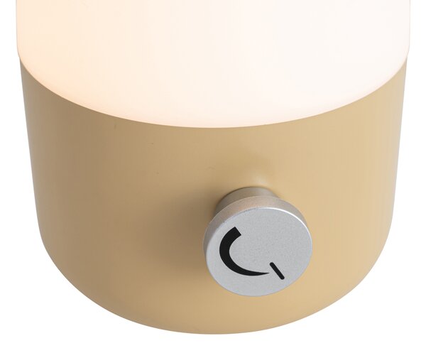 Sada 2 venkovních stolních lamp zlatých s bílou, včetně dobíjecích LED - Haard