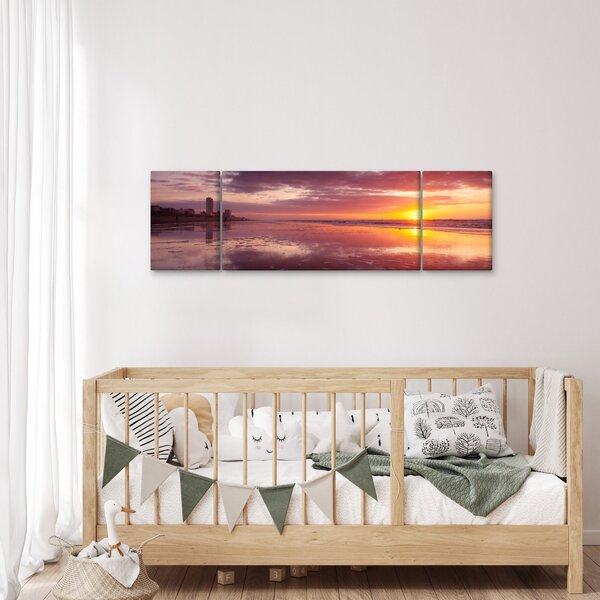 Obraz - Pláž při západu slunce (170x50 cm)