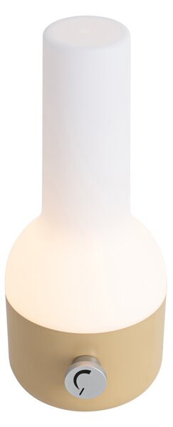 Sada 2 venkovních stolních lamp zlatých s bílou, včetně dobíjecích LED - Haard