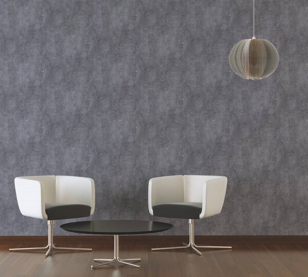 Vliesové tapety na zeď Titanium 3 37840-3, rozměr 10,05 m x 0,53 m, beton šedý se stříbrnou patinou, A.S. CRÉATION