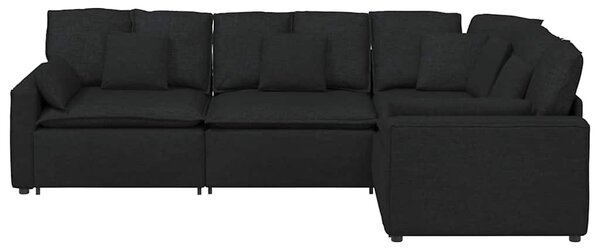 Modulární pohovka s polštáři textil černá 3321149