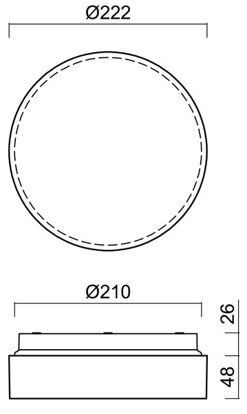 OS IRI71056 IRIDA 1 stropní/nástěnné plastové svítidlo bílá IP65 7W E27 - OSMONT