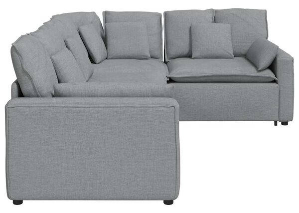 Modulární pohovka s polštáři textil světle šedá 3321147