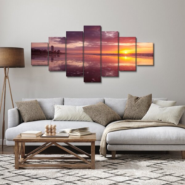 Obraz - Pláž při západu slunce (210x100 cm)