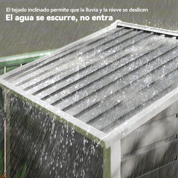 Zahradní domek Outsunny 2,36 m² 213x120x194 cm Exteriérové úložiště se zesíleným podstavcem (podlaha není součástí) Posuvné dveře s visacím zámkem a o