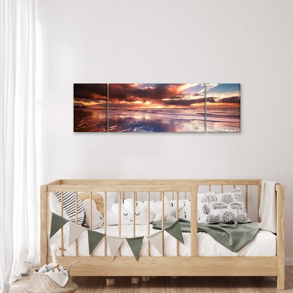 Obraz - Večerní pláž (170x50 cm)
