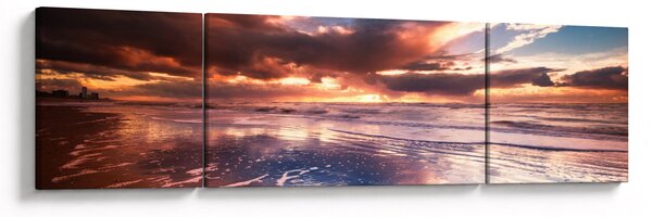 Obraz - Večerní pláž (170x50 cm)