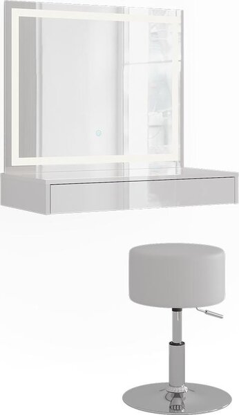 Toaletní stolek Vicco Sherry Bílá/Bílá vysoký lesk 80 cm 3 díly, Model 57731