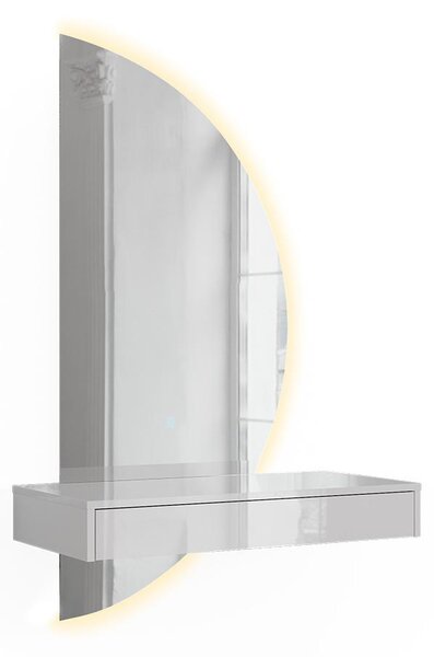 Toaletní stolek Vicco Sherry Bílá vysoký lesk 81.4 cm se zrcadlem LED, Model 61307