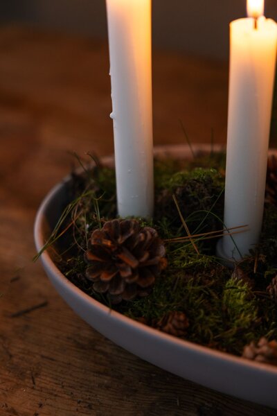 Keramický adventní svícen Gröndal Light Grey