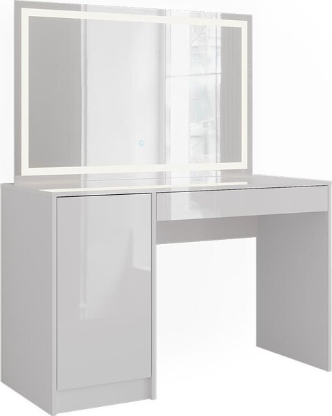 Toaletní stolek Vicco Sherry Bílá/bílý vysoký lesk 119.8 cm s LED zrcadlem, Model 57614